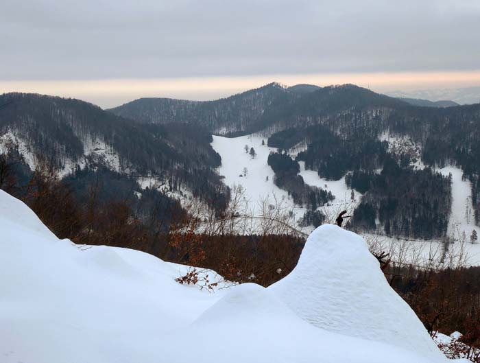 Rückblick vom Lindenberg auf Lorenzipechkogel und Pechmulde