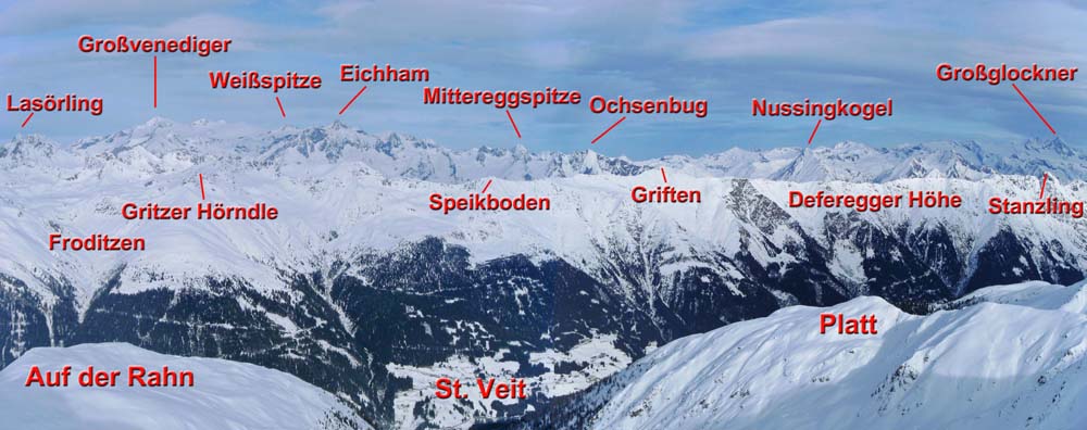 ... bis zum Tauernhauptkamm (die Überschreitung des östl. Lasörlingkammes auf halber Höhe quer durchs Bild s. Archiv Bergsteigen)