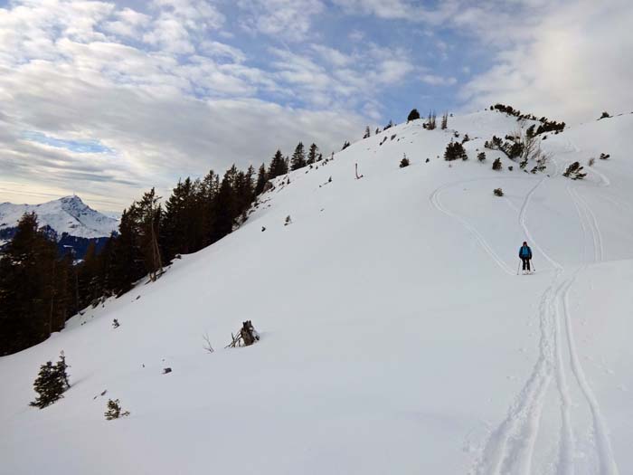 schon eine geringe Neuschneeauflage macht die Abfahrt zum Vergnügen