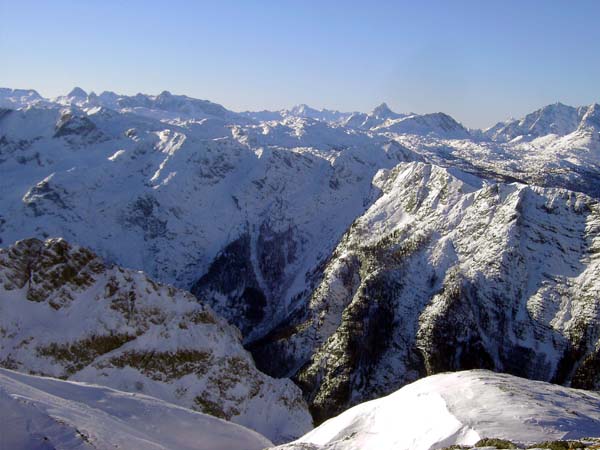 gegen W (Salzachtal, Hagengebirge und Steinernes Meer)