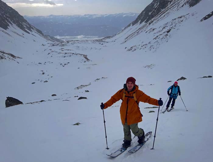 heute mit dabei: Nikl mit Splitboard