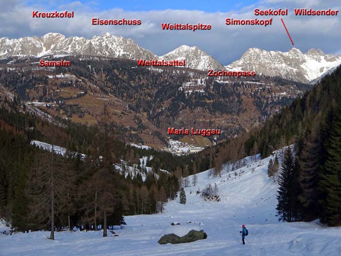 ... wo wir uns noch einmal am eindrucksvollen Panorama der Lienzer Dolomiten satt sehen können