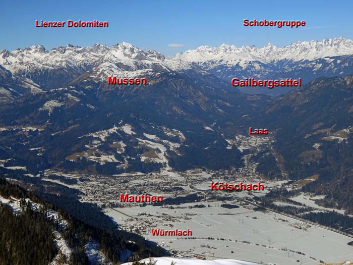 Blick gegen Nordwest in Richtung Lienz